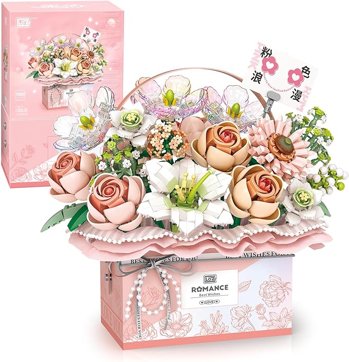 Lunevera™ Pink LED Basket Bouquet