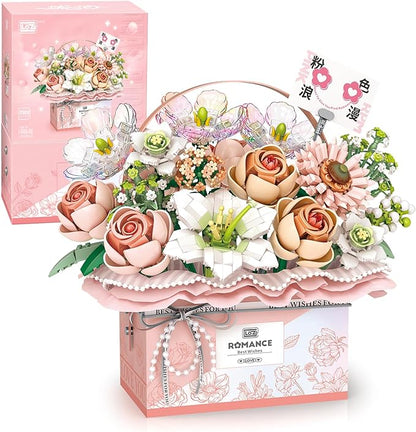 Lunevera™ Pink LED Basket Bouquet