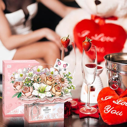 Lunevera™ Pink LED Basket Bouquet